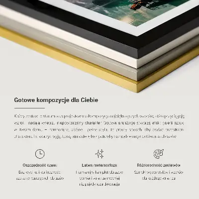 Set ingelijste schilderijen met abstracte decoratieve lijnen en golfvormen