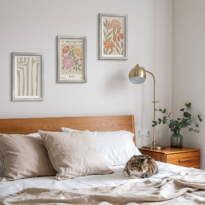 Set van ingelijste schilderijen Poster met botanische motieven, Parijse minimalistische stijl