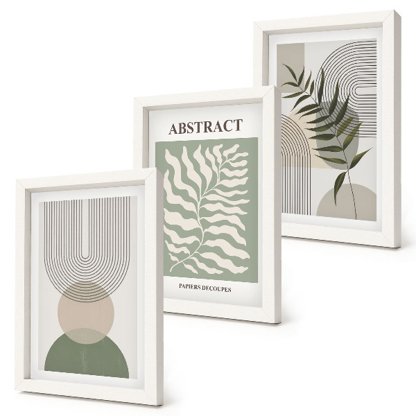Gallery wall Botanische abstracte elementen in rustieke boho-stijl