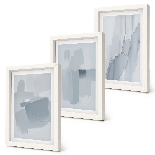 Set van ingelijste schilderijen Abstracte composities in aquarelstijl