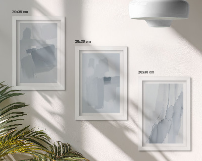 Set van ingelijste schilderijen Abstracte composities in aquarelstijl