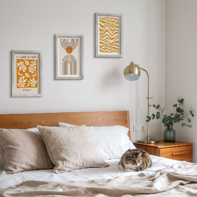Set van ingelijste schilderijen Modeposters met bloemen- en geometrische patronen