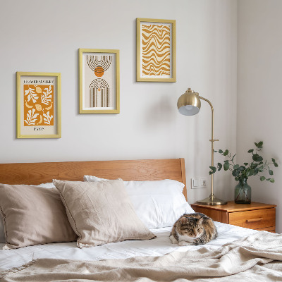 Set van ingelijste schilderijen Modeposters met bloemen- en geometrische patronen