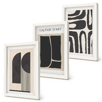 Set van ingelijste schilderijen Abstracte vormen minimalistische posters