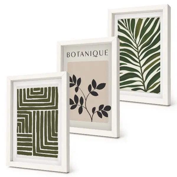 Gallery wall botanische composities in boho minimalisme-stijl