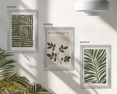Gallery wall botanische composities in boho minimalisme-stijl