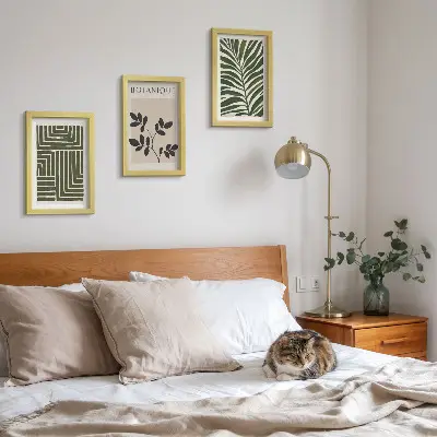 Gallery wall botanische composities in boho minimalisme-stijl