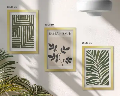 Gallery wall botanische composities in boho minimalisme-stijl