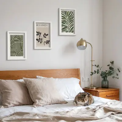 Gallery wall botanische composities in boho minimalisme-stijl