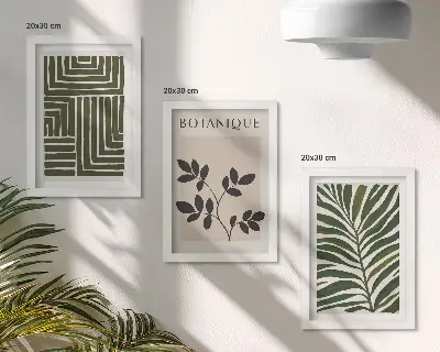 Gallery wall botanische composities in boho minimalisme-stijl