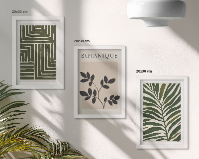 Gallery wall Botanische composities in de stijl van boho minimalisme.