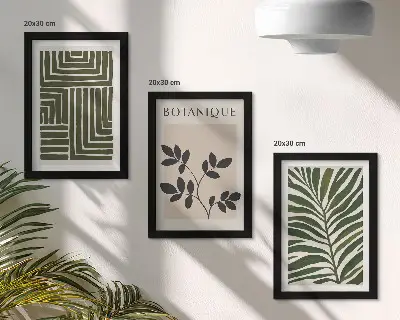 Gallery wall botanische composities in boho minimalisme-stijl