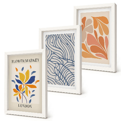 Gallery wall Moderne bloemen met abstracte patronen.
