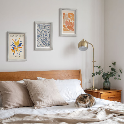Gallery wall Moderne bloemen met abstracte patronen.
