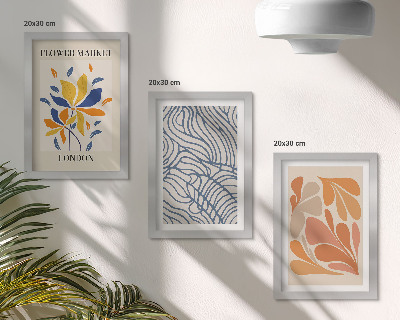 Gallery wall Moderne bloemen met abstracte patronen.