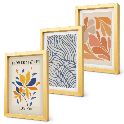 Gallery wall Moderne bloemen met abstracte patronen.