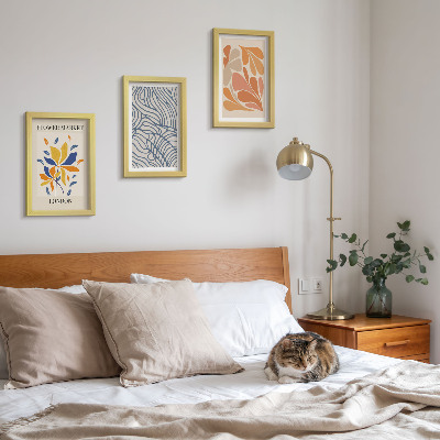 Gallery wall Moderne bloemen met abstracte patronen.