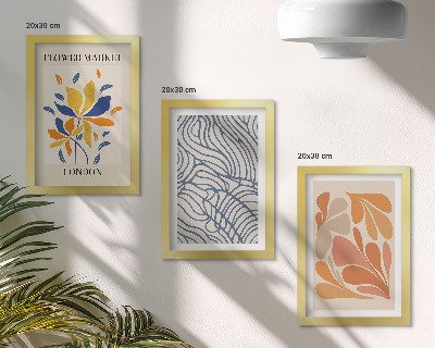 Gallery wall Moderne bloemen met abstracte patronen.