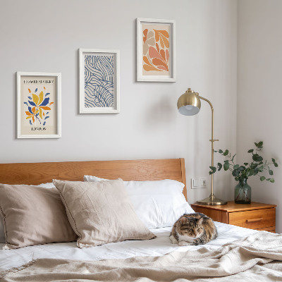 Gallery wall Moderne bloemen met abstracte patronen.