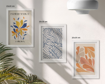 Gallery wall Moderne bloemen met abstracte patronen.