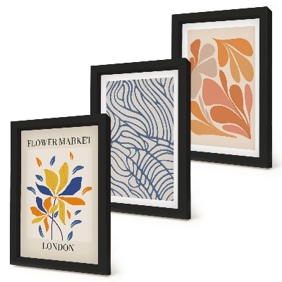 Gallery wall Moderne bloemen met abstracte patronen.