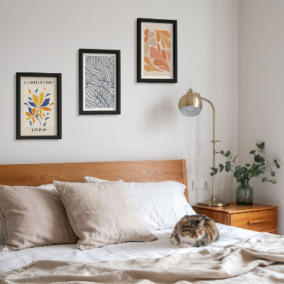 Gallery wall Moderne bloemen met abstracte patronen.