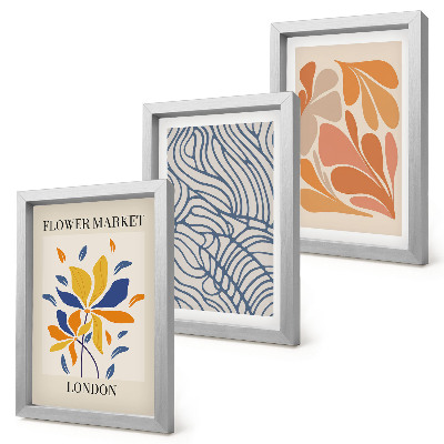Gallery wall Moderne bloemen met abstracte patronen.