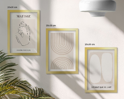 Set van ingelijste schilderijen Stijlvolle lijnen en minimalistische vormen in neutrale tinten.