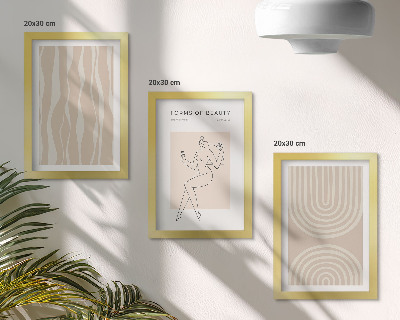 Set van ingelijste schilderijen Abstracte patronen, delicate boho-decoraties