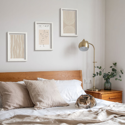Set van ingelijste schilderijen Abstracte patronen, delicate boho-decoraties