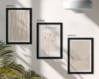 Set van ingelijste schilderijen Abstracte patronen, delicate boho-decoraties
