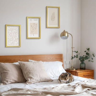 Set van ingelijste schilderijen Minimalistische botanische ontwerpmotieven