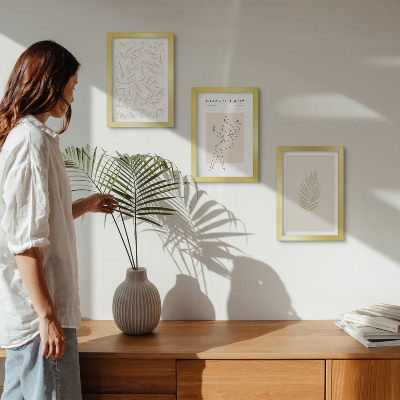 Set van ingelijste schilderijen Minimalistische botanische ontwerpmotieven