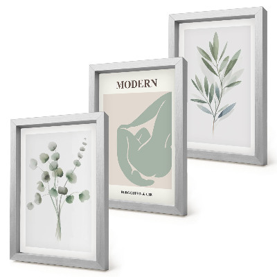 Gallery wall Plantmotieven in delicate groene tinten
