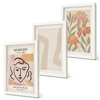 Gallery wall Vrouw in een moderne stijl met abstracte patronen.