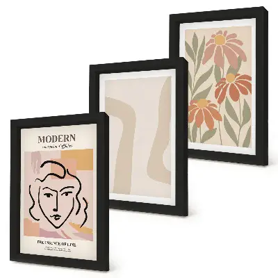 Gallery wall Vrouw in een moderne stijl met abstracte patronen.