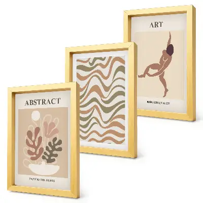Gallery wall met abstracte Matisse vormen en patronen in boho stijl