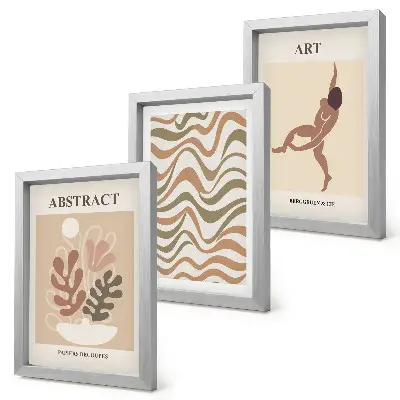 Gallery wall met abstracte Matisse vormen en patronen in boho stijl