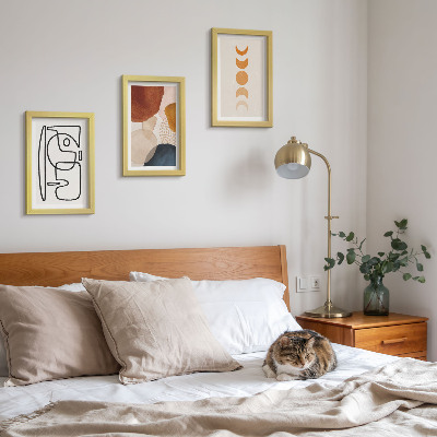 Gallery wall Abstracte vormen en kleuren, modieuze decoraties