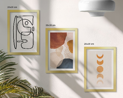 Gallery wall Abstracte vormen en kleuren, modieuze decoraties
