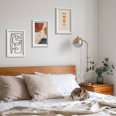 Gallery wall Abstracte vormen en kleuren, modieuze decoraties
