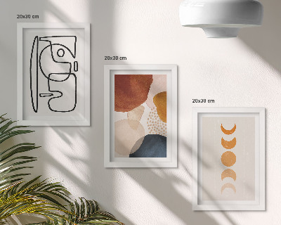 Gallery wall Abstracte vormen en kleuren, modieuze decoraties