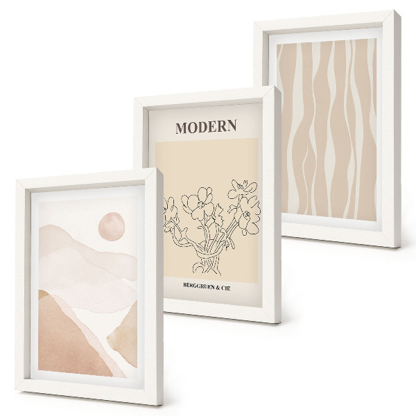 Gallery wall Abstracte vormen in ingetogen kleuren