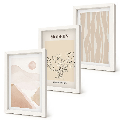 Gallery wall Abstracte vormen in ingetogen kleuren