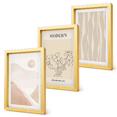 Gallery wall Abstracte vormen in ingetogen kleuren