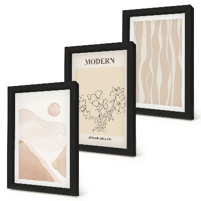 Gallery wall Abstracte vormen in ingetogen kleuren