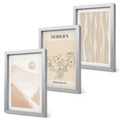Gallery wall Abstracte vormen in ingetogen kleuren