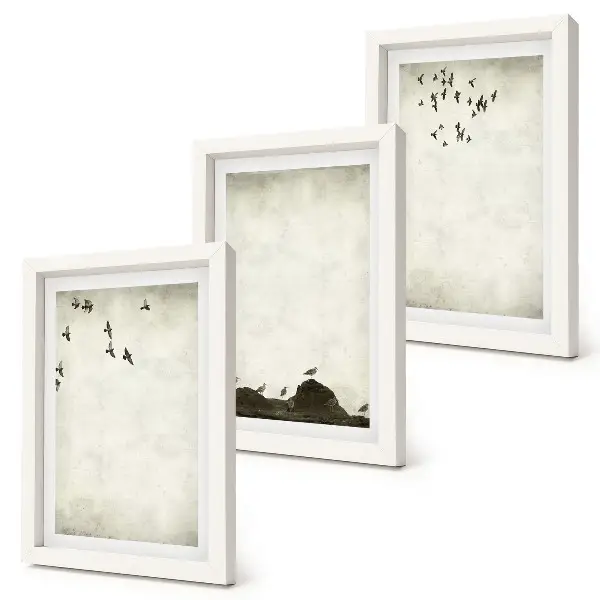 Gallery wall Vliegende zwerm vogels in minimalistische stijl