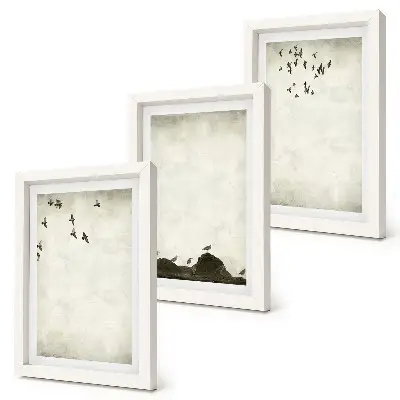 Gallery wall Vliegende zwerm vogels in minimalistische stijl