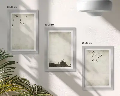 Gallery wall Vliegende zwerm vogels in minimalistische stijl